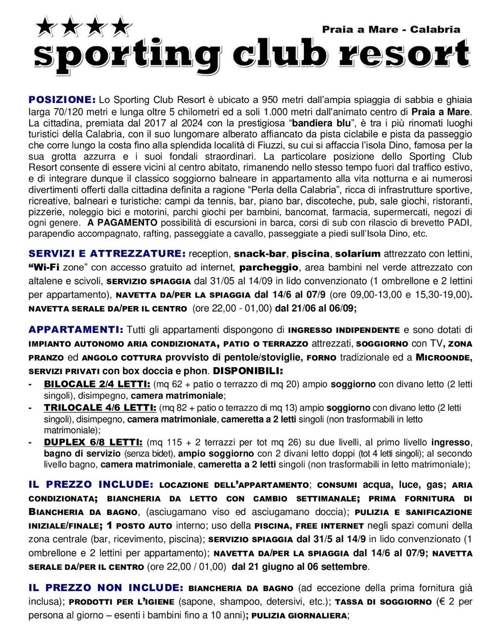 Sporting Club Resort Praia a Mare Esterno foto